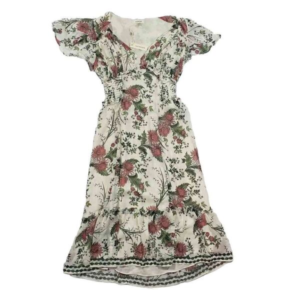 Floral Printed Ruffle Short Sleeve Dress Max Studio XS - Picture 1 of 7